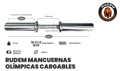 Ficha Tecnica MANCUERNAS OLIMPICAS CARGABLES - MANCUERNAS OLIMPICAS CARGABLES PAR + 2 SEGUROS